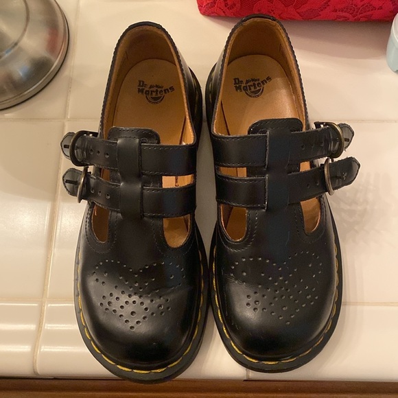 Dr Martens Fouble Buckle Maryjane Black Shoes Sz 4 but fits 6 - Picture 2 of 8